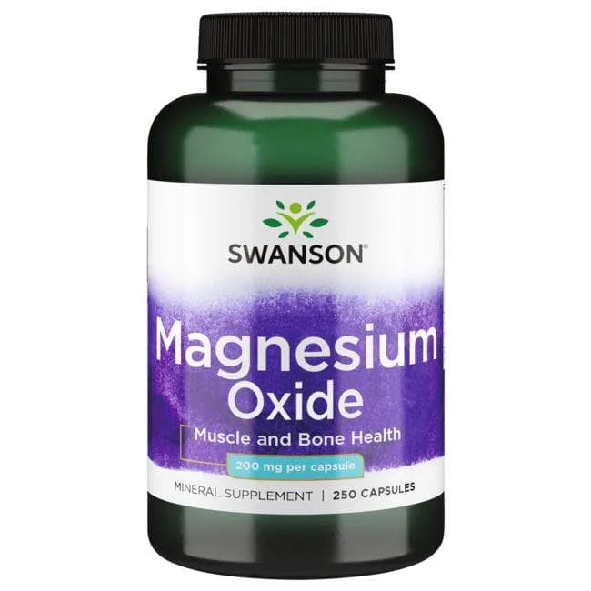 Magnesium Oxide - Magnio oksidas - 200 mg - N250 - Swanson - Papildai