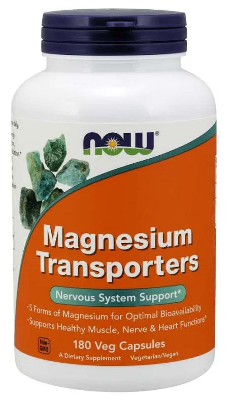 Magnesium Transporters - 180 vcaps - NOW Foods - Papildai