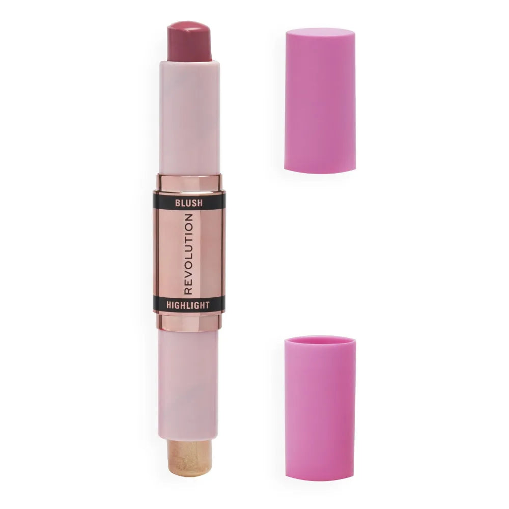 Makeup Revolution Blush & Highlight Stick Skaistalai ir Highlighter - Mauve Glow 4.3g - Kosmetika