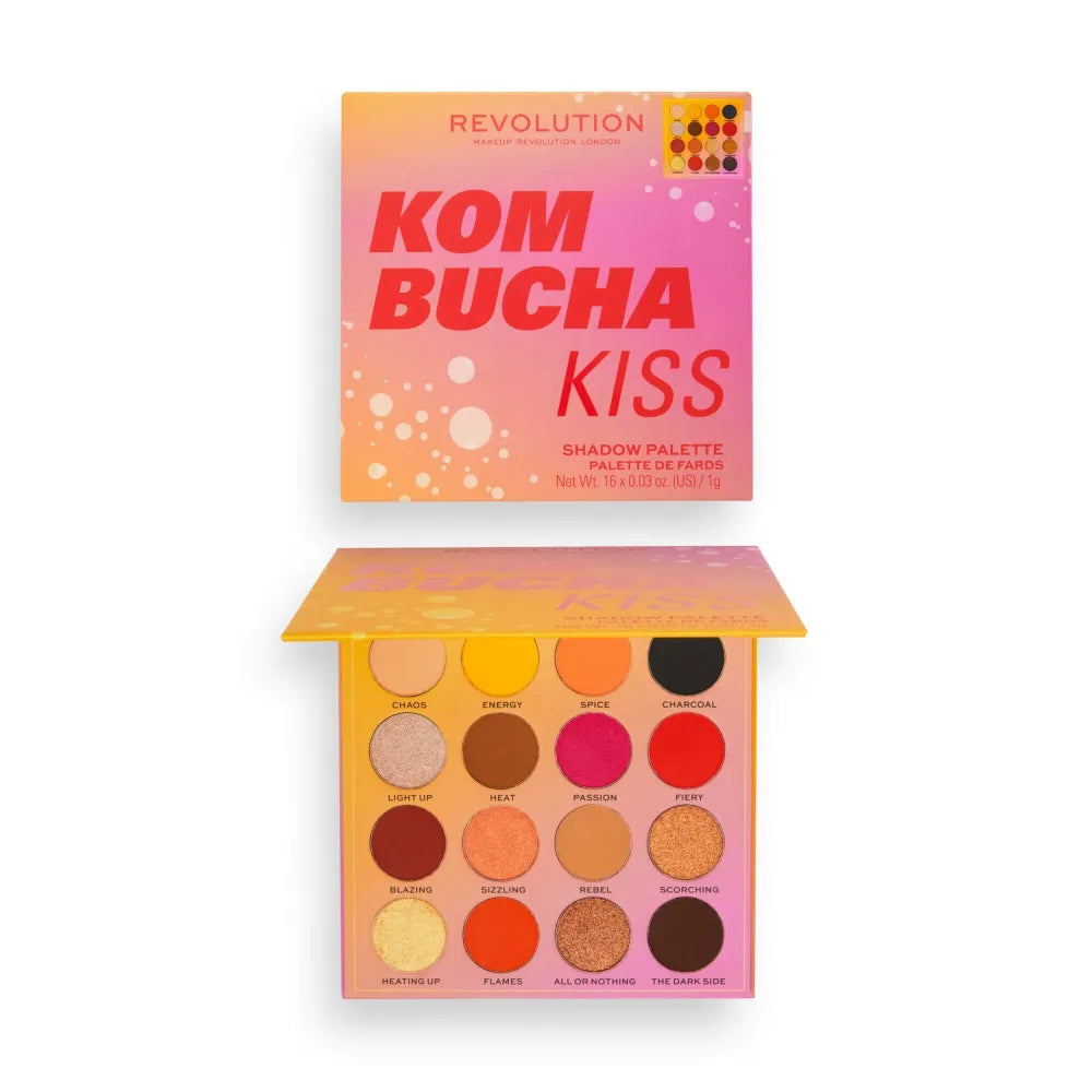 Makeup Revolution Hot Shot Eyeshadow Palette Kombucha Kiss (16) 1vnt - Kosmetika