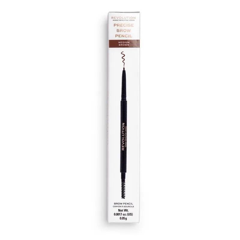 Makeup Revolution Precise Brow Pencil Dvigubas antakių pieštukas Vidutinė ruda 1 vnt - Kosmetika