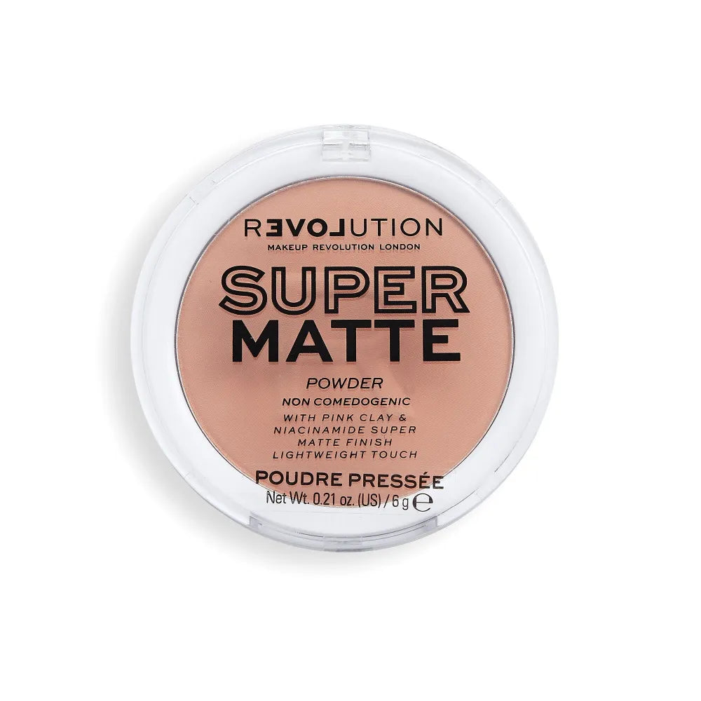 Makeup Revolution Super Matte Pressed Powder Mattifying - Vidutinė Tan 6g - Kosmetika