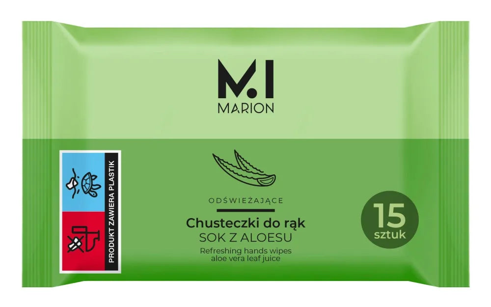 MARION Aloe gaivinančios servetėlės 15 vnt. - Kosmetika