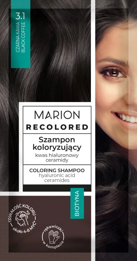 MARION Recolored Color šampūnas No. 3.1 Juoda Kava (4-8 plovimų) 35ml - Kosmetika