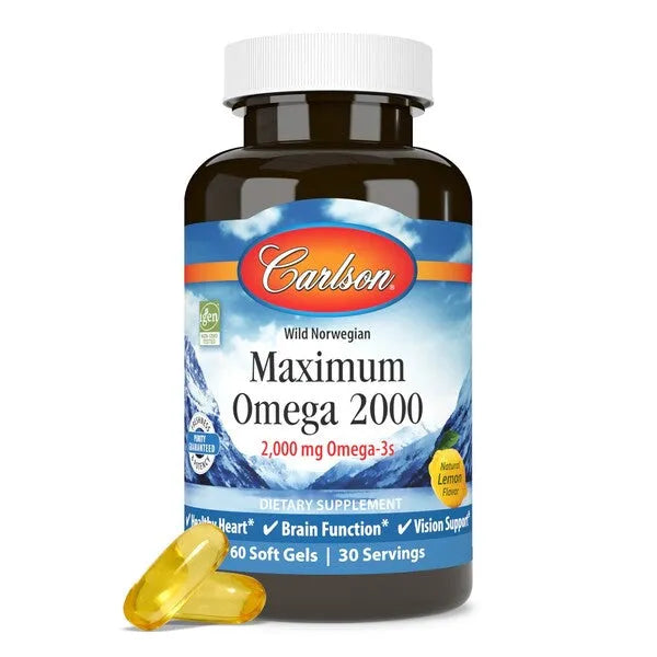Maximum Omega 2000 - 60 softgels - Carlson Labs - Papildai