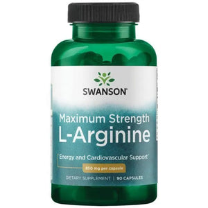 Maximum Strength L-Arginine - Amino rūgštys - 850 mg - N90 - Swanson - Papildai