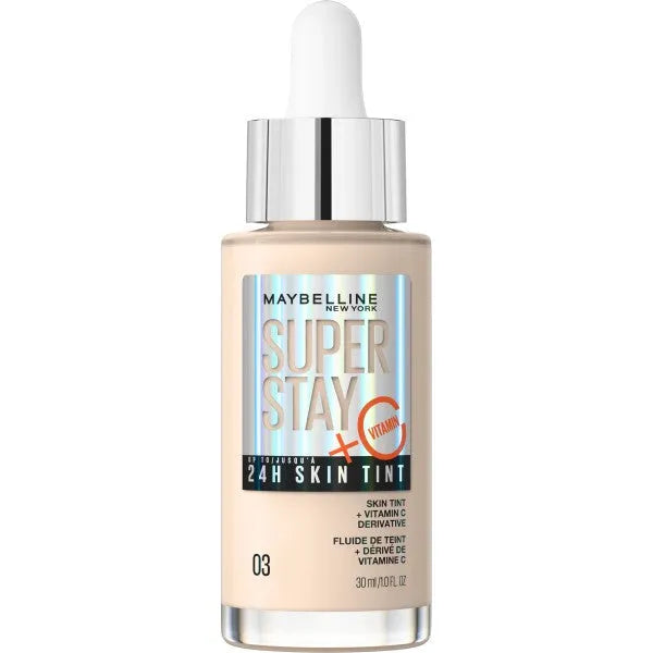 MAYBELLINE Super Stay 24H Skin Tint Švytinčio Pagrindo su Vitaminu C Nr. 03 - 30ml - Kosmetika