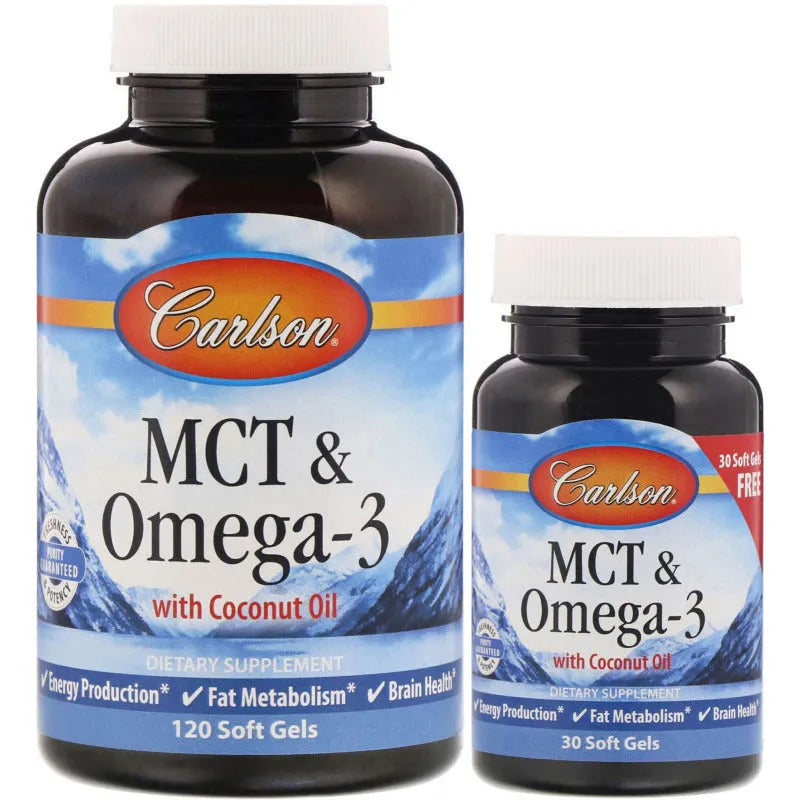 MCT & Omega-3 - 120 + 30 softgels - Carlson Labs - Papildai