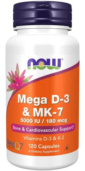 Mega D-3 & MK-7 - 120 caps - NOW Foods - Papildai