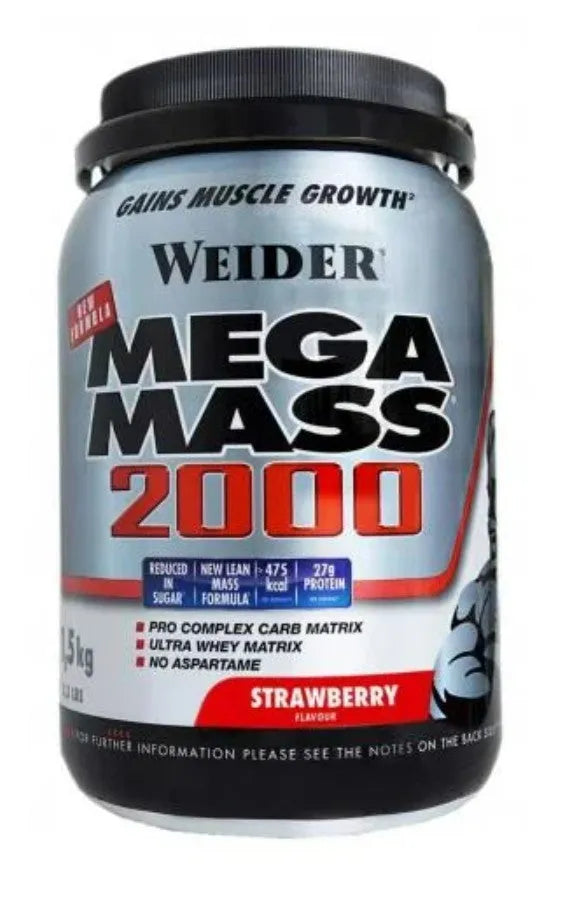 Mega Mass 2000 Strawberry - 1500g - Weider - Sporto papildai