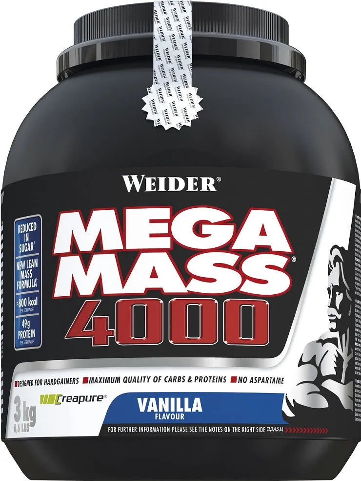 Mega Mass 4000 Strawberry - 3000g - Weider - Sporto papildai