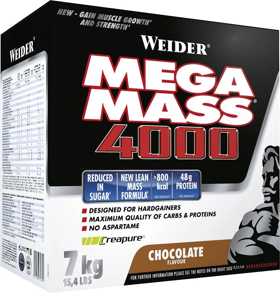 Mega Mass 4000 Strawberry - 7000g - Weider - Sporto papildai