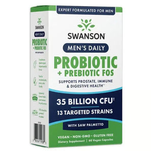 Men’s Daily Probiotic + Prebiotic FOS - N60 - Prebiotikas - Probiotikas - Vyrams - Swanson - Papildai