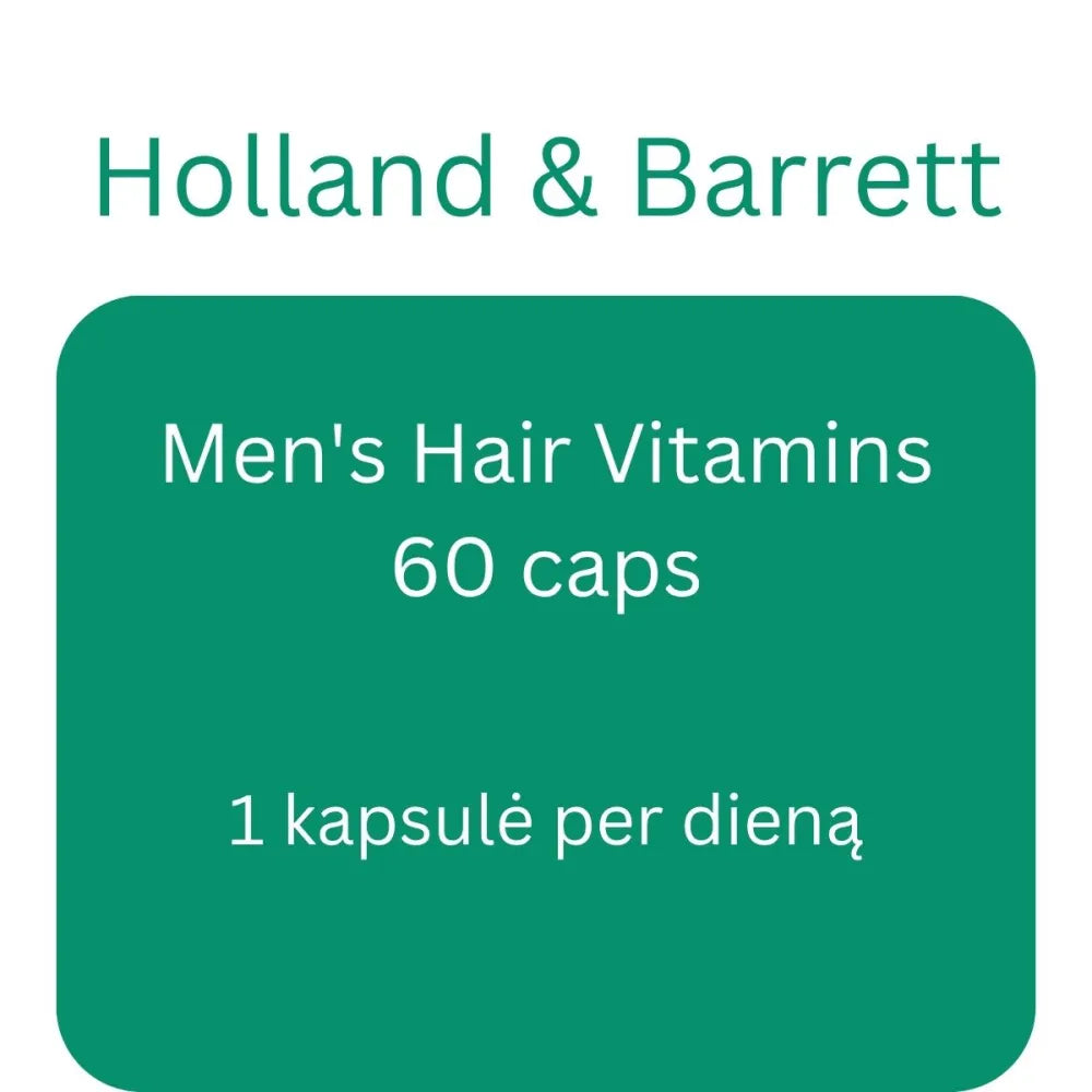 Men’s Hair Vitamins - 60 caps - Holland & Barrett - Papildai