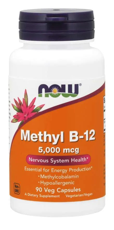 Methyl B-12 5000mcg - 90 vcaps - NOW Foods - Papildai