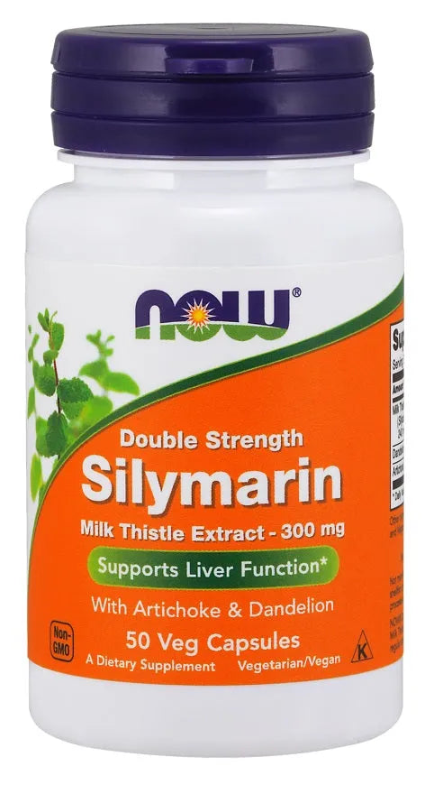Milk Thistle Extract with Artichoke & Dandelion 300mg Double Strength - 50 vcaps - NOW Foods - Papildai