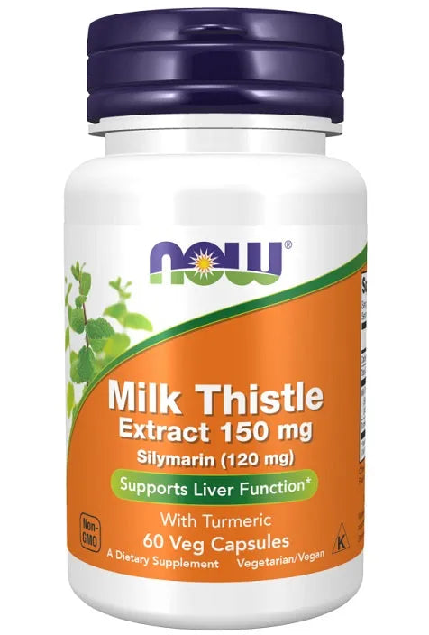 Milk Thistle Extract with Turmeric 150mg - 60 vcaps - NOW Foods - Papildai