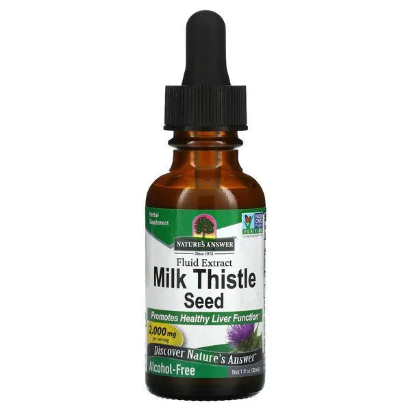 Milk Thistle Seed Extract 2000mg - 30 ml - Nature’s Answer - Papildai