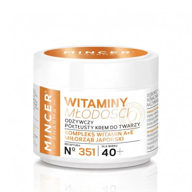 Mincer Pharma Youth Vitamins Maitinamasis Kremas - pusiau riebus 40+ nr. 351 50ml - Kosmetika