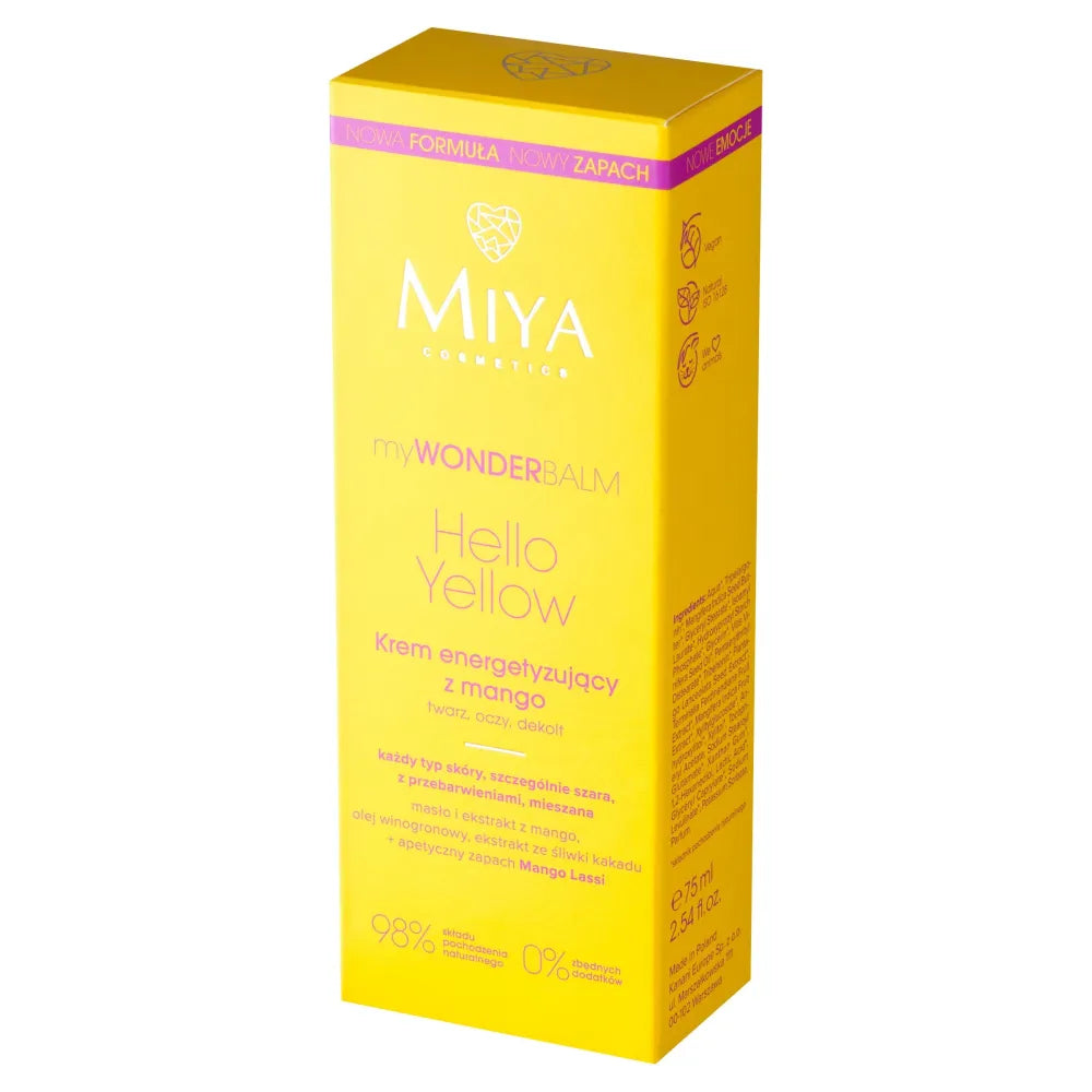 MIYA myWONDERbalm Hello Yellow Energizing Cream 75ml energizuojanti kremas - Kosmetika