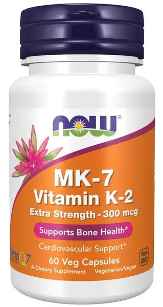MK-7 Vitamin K-2 300mcg Extra Strength - 60 vcaps - NOW Foods - Papildai