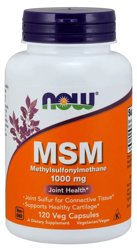 MSM Methylsulphonylmethane 1000mg - 120 vcaps - NOW Foods - Papildai