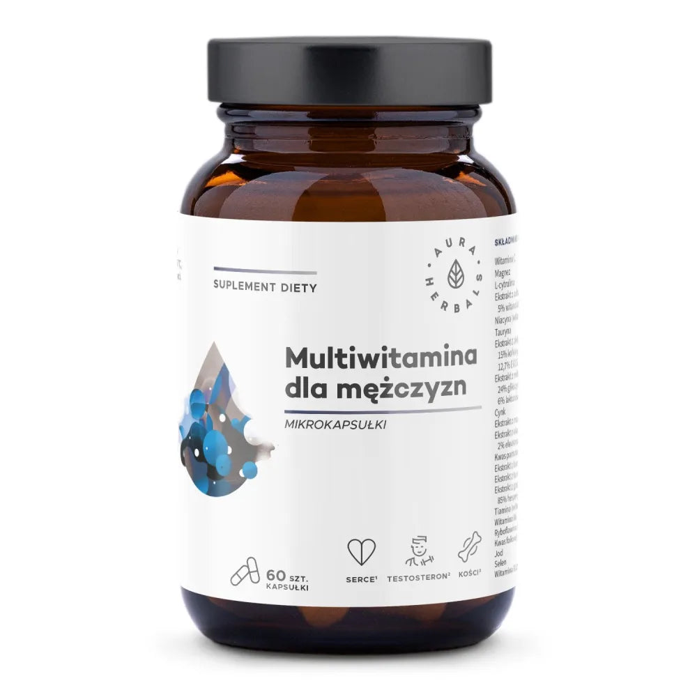 Multivitaminai vyrams 60 kapsulių - AURA HERBALS - Papildai