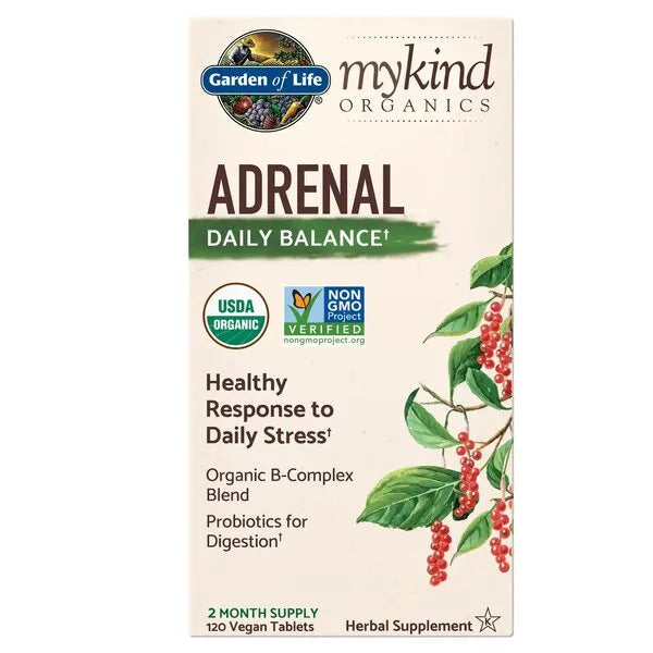 Mykind Adrenal Daily Balance - 120 vegan tablets - Garden of Life - Papildai