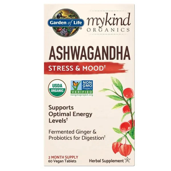 Mykind Ashwagandha - 60 vegan tablets - Garden of Life - Papildai