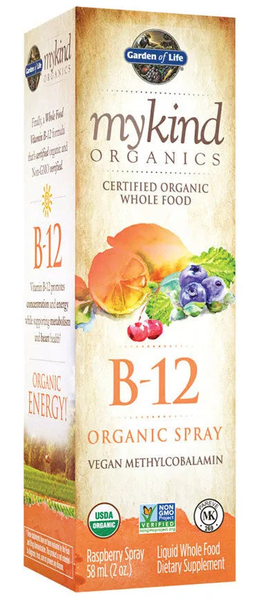 Mykind B-12 Spray Raspberry - 58 ml - Garden of Life - Papildai