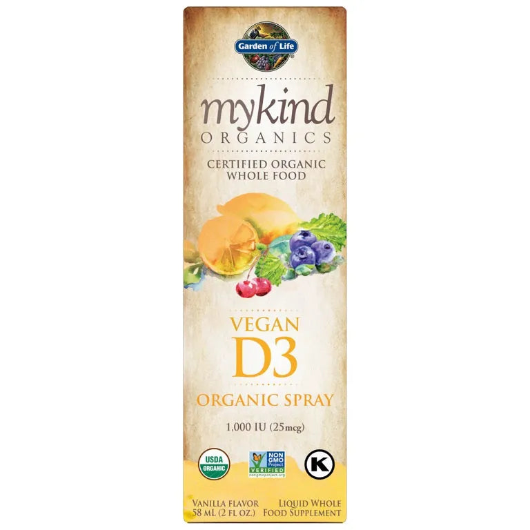 Mykind Vegan D3 Spray 1000 IU (Vanilla) - 58 ml - Garden of Life - Papildai