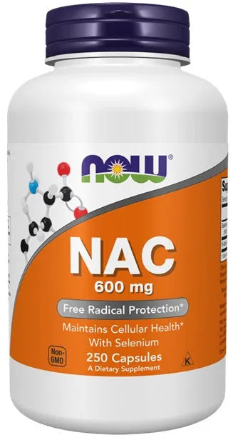 NAC with Selenium 600mg - 250 caps - NOW Foods - Papildai