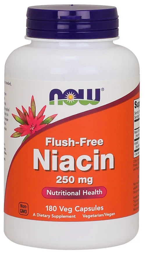 Niacin Flush-Free 250mg - 180 vcaps - NOW Foods - Papildai