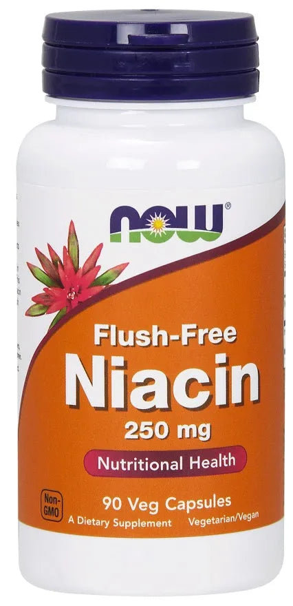 Niacin Flush-Free 250mg - 90 vcaps - NOW Foods - Papildai