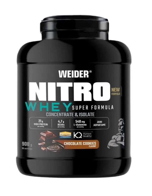 Nitro Whey Super Formula Chocolate Cookies - 908g - Weider - Sporto papildai