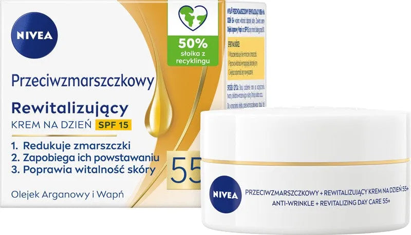 NIVEA 55+ Revitalizuojantis anti-raukšlių dieninis kremas 50 ml - Kosmetika