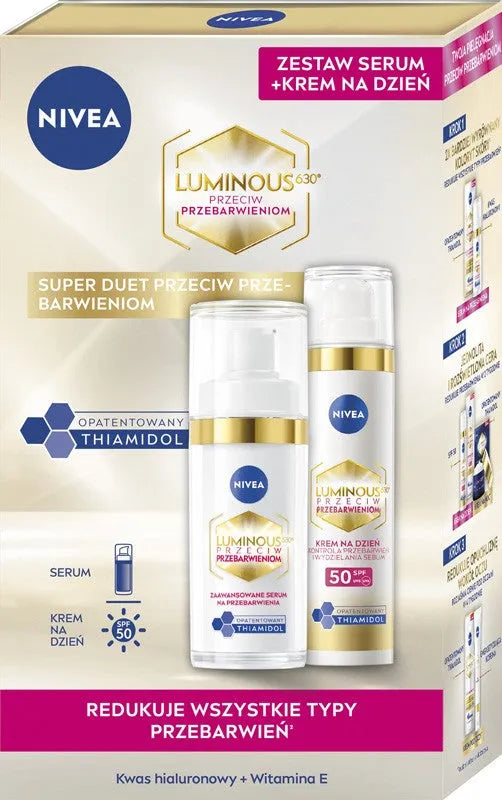 NIVEA CELLULAR LUMINOUS630® Gift Set Day Cream + Serum for hyperpigmentation - Kosmetika