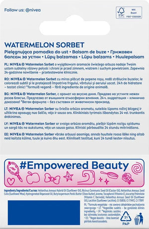 NIVEA Disney Princess Nurturing Lipstick Watermelon Sorbet Moana - Limited Edition 4.8 g - Vaikui ir mamai