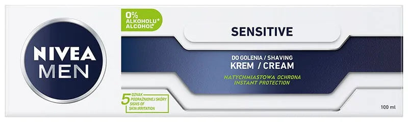 NIVEA FOR MEN Jautriam skutimuisi kremas 100ml - Kosmetika