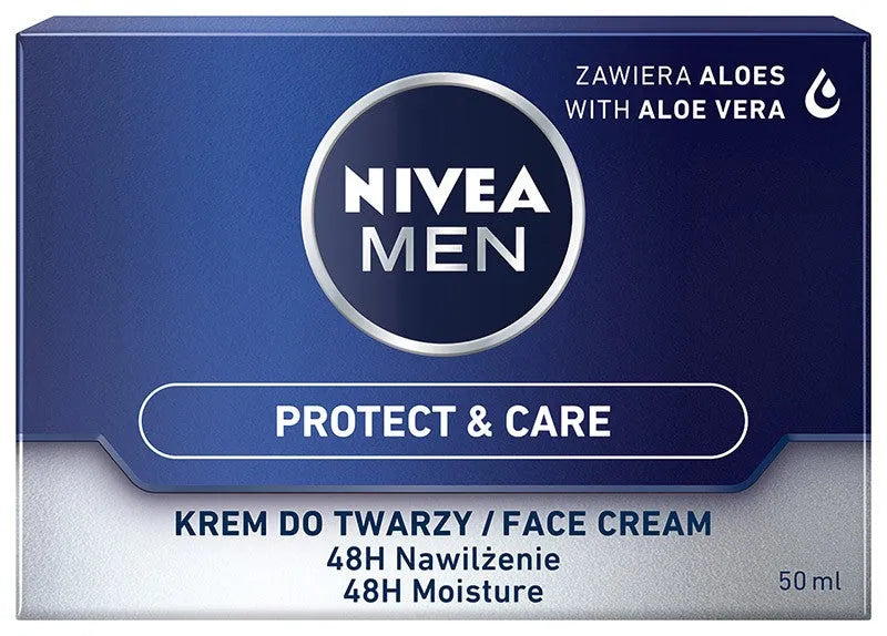 NIVEA FOR MEN Moisturizing Face Cream Protect Care 50ml - Kosmetika
