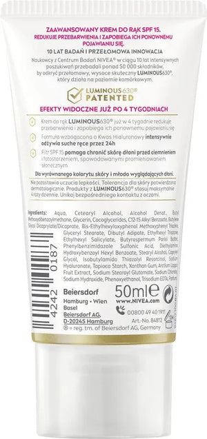 NIVEA LUMINOUS630® Antipigmentation Hand Cream 50 ml - Kosmetika
