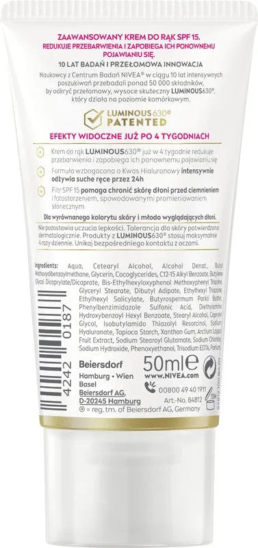 NIVEA LUMINOUS630® Antipigmentation Hand Cream 50 ml - Kosmetika