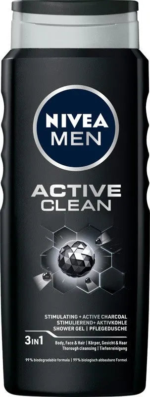 Nivea Men Active Clean Shower Gel 500ml - Kosmetika