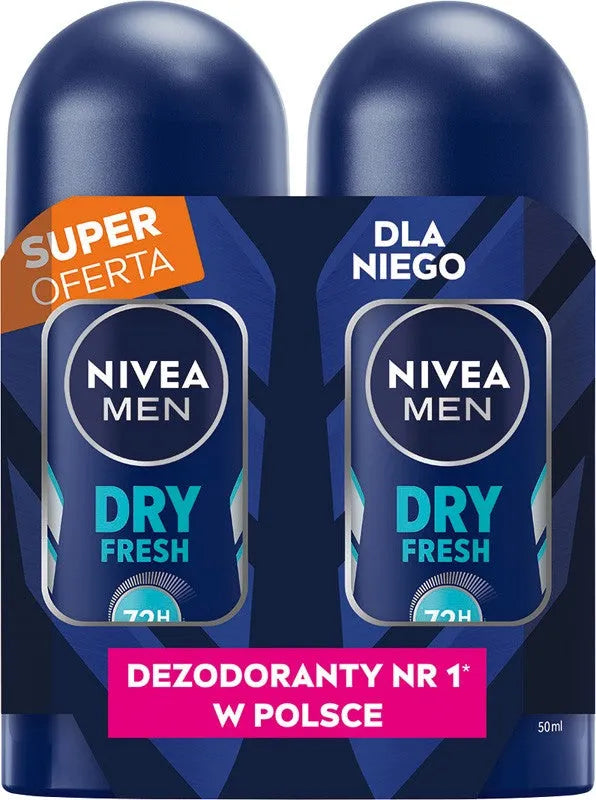 NIVEA Men Antiperspirant in a ball Dry Fresh DUO 2x50 ml - Higiena