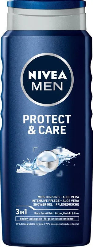 Nivea Men Protect & Care Dušo Gelis 500 ml - Kosmetika