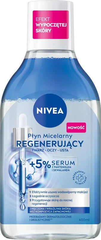 NIVEA regenerating face-eye-mouth micellar lotion + 5% serum 400ml - Kosmetika