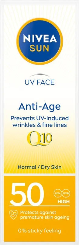 NIVEA Sun Anti-Wrinkle Cream SPF 50+ Age Q10 50 - Kosmetika