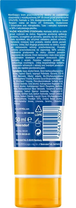 NIVEA SUN Facial Sunscreen Lightweight moisturizer SPF30 50 ml - Kosmetika