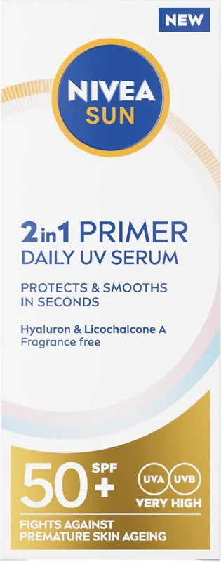 NIVEA SUN Primer Daily UV Face Serum 2-in-1 SPF50 30 ml - Kosmetika