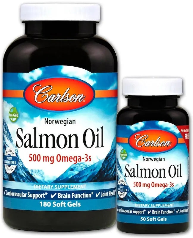 Norwegian Salmon Oil - 180 + 50 softgels - Carlson Labs - Papildai